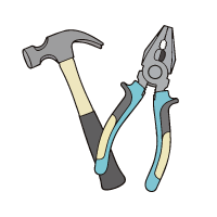 金槌やペンチのイラスト